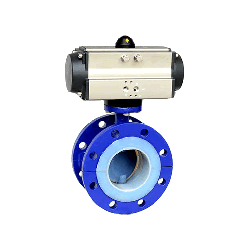 D641F46氣動襯氟蝶閥 法蘭式